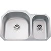 Hardware Resources 31-1/2" Lx20-1/2" Wx9" D Undermount 18 Gauge Stainless Steel 70/30 Double Bowl Sink 807L